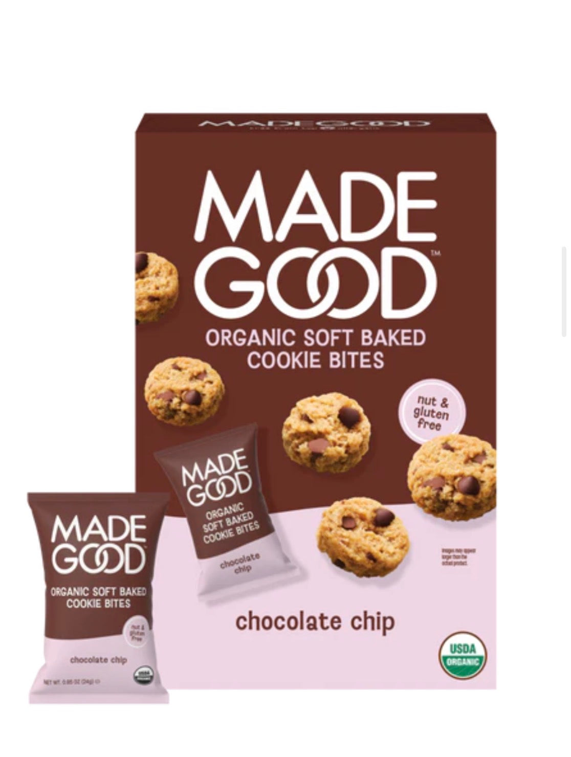 MadeGood Mornings Organic Soft Baked Cookie Bites