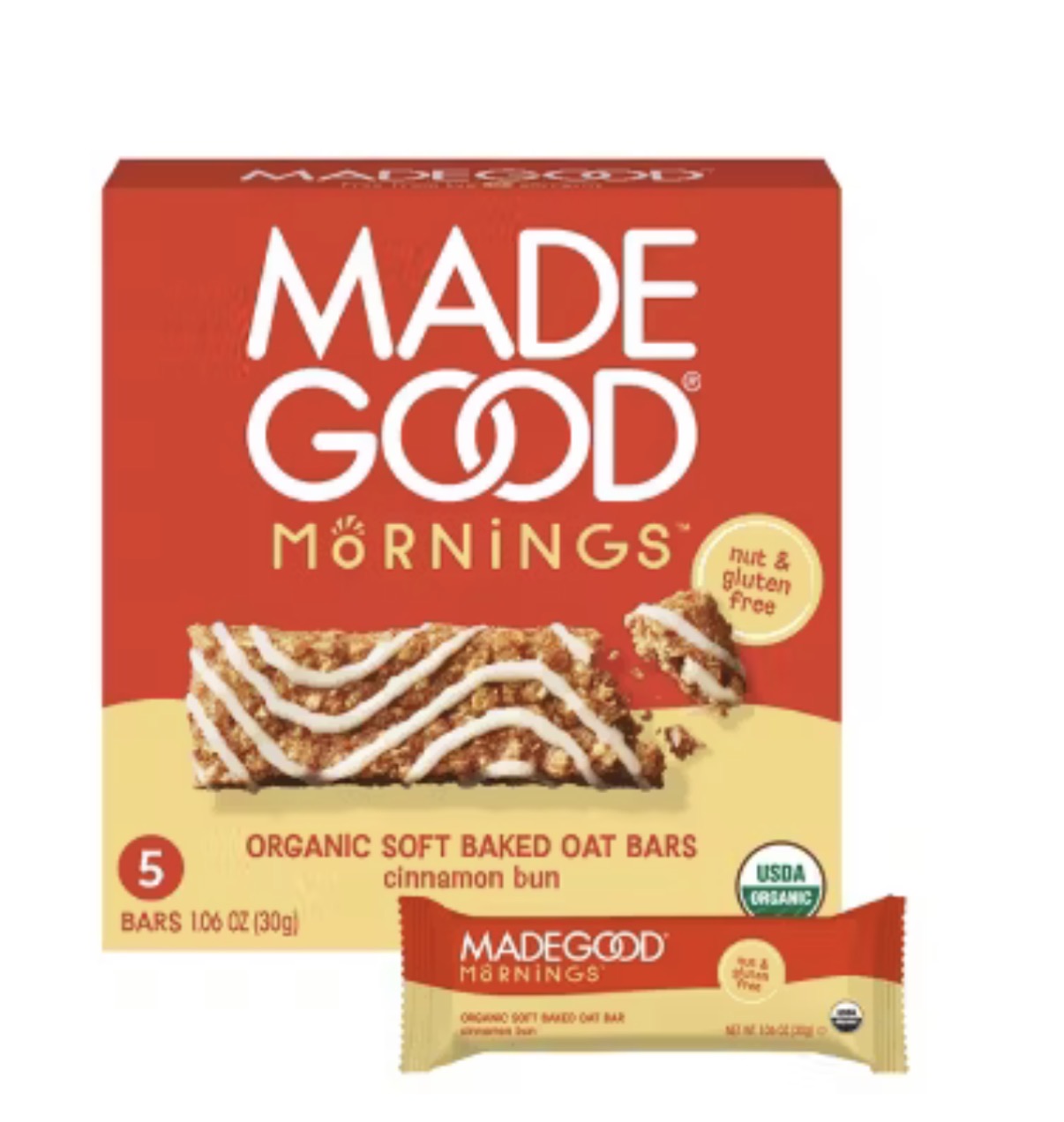 MadeGood — Mornings Soft Baked Granola Bars