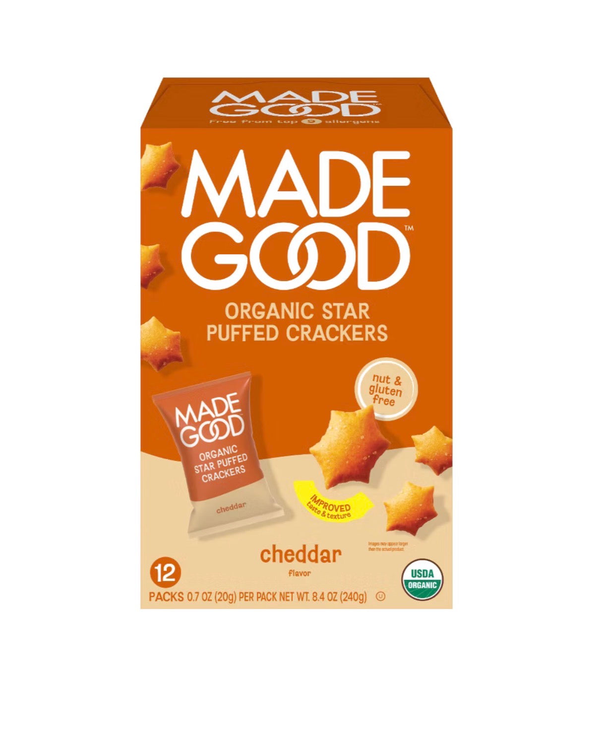 MadeGood Organic Star Puffed Crackers