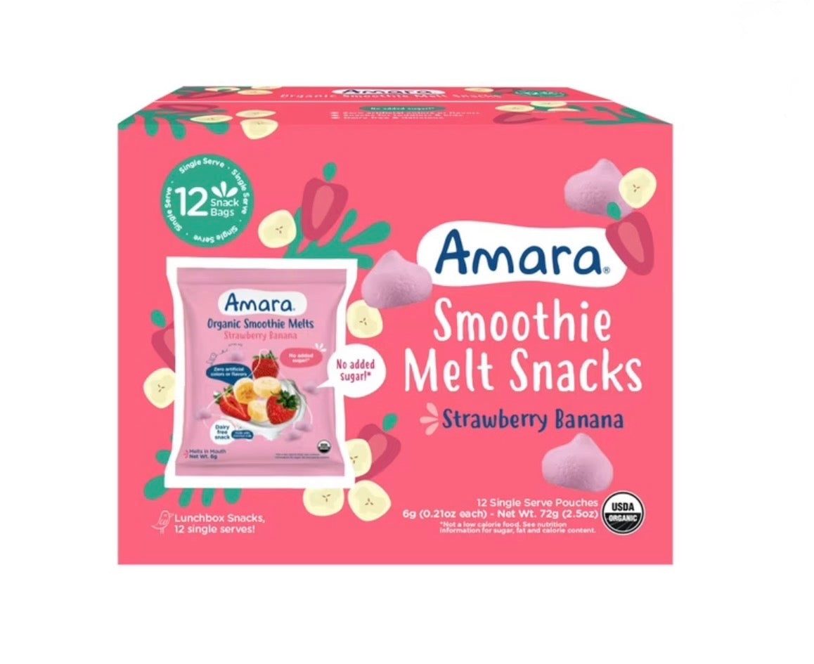 Amara Organic — Strawberry Banana Smoothie Melts 12pk