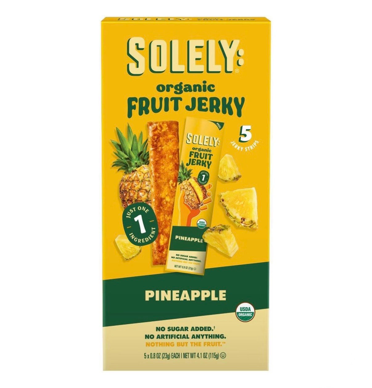 Solely — Pineapple Fruit Snack Jerky 4.1oz/5ct