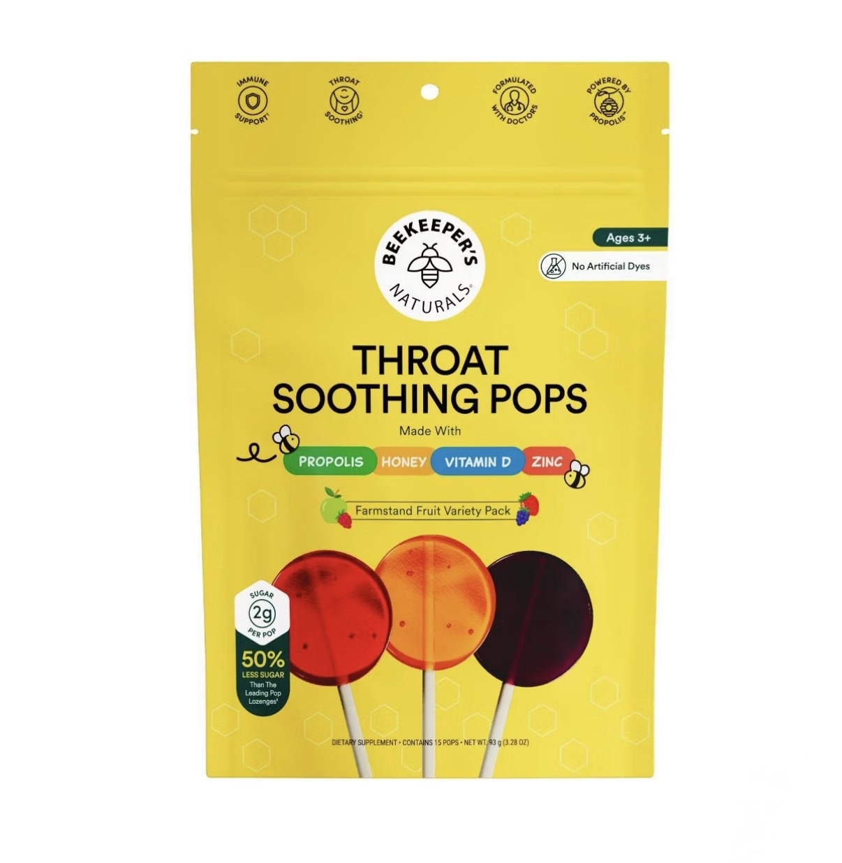 Beekeeper's Naturals — Throat Soothing Pops 15ct
