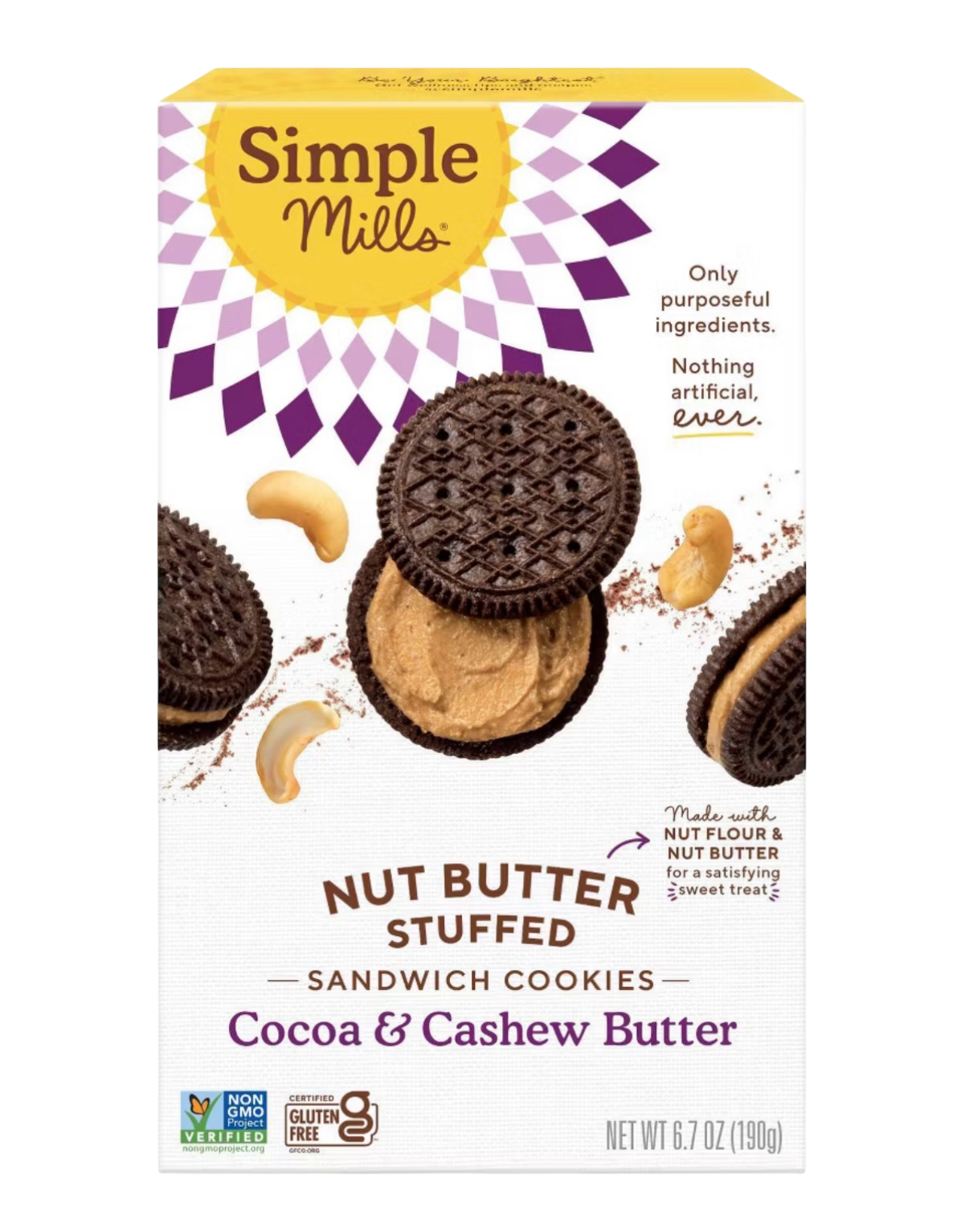 Simple Mills — Cocoa & Cashew Butter Sandwich Cookies 6.7oz
